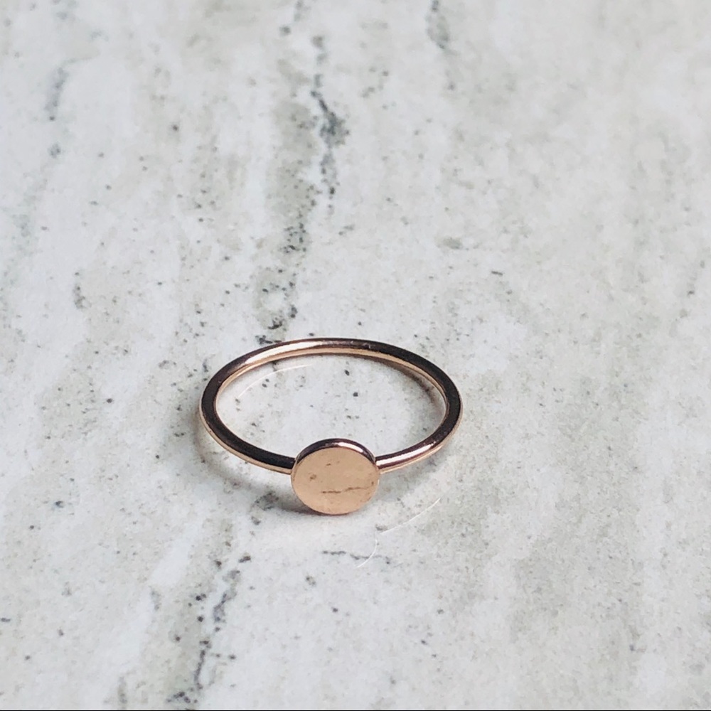 925 Sterling Silver Rose Gold Geometric Ring Size 6